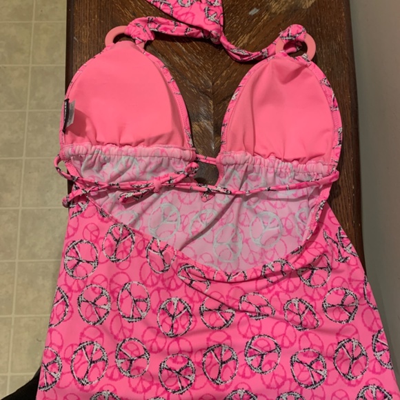 Joe Boxer, Bikini Top with Peace Signs in Pink - Picture 2 of 3